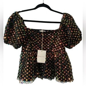 New w/ Tags Sequin Top by Franco Size S Prom Formal Sparkle NYE Holiday Wedding